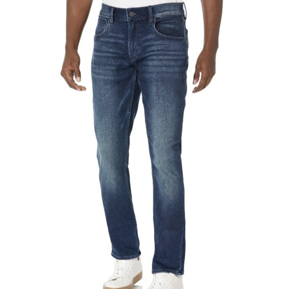 HUDSON Men's Blake Slim Straight Jeans 32 x 34 Stretch Dark Wash‎ Blue Denim